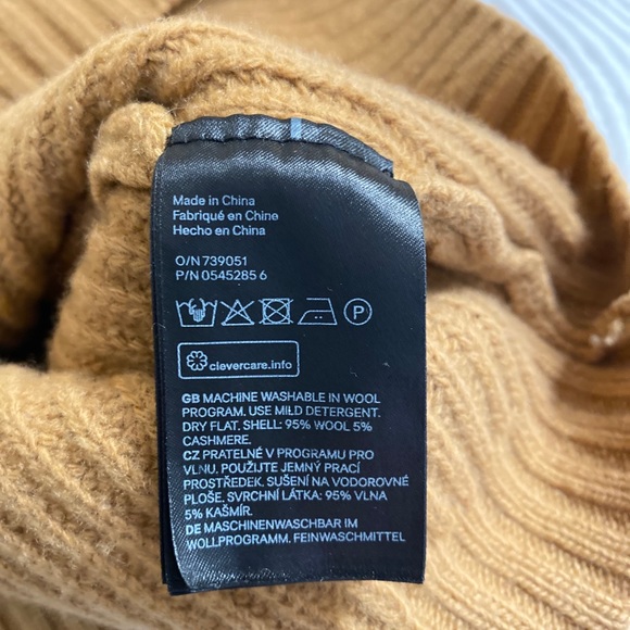 H&M rib-knit sweater wool cashmere mock turtleneck - Picture 4 of 5